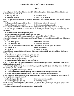 TÀI LIỆU ÔN TẬP LỊCH SỬ VIỆT NAM 1954-2000 | Lịch sử Việt Nam cổ đại | Đại học Khoa học Xã hội và Nhân văn, Đại học Quốc gia Thành phố HCM
