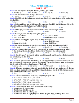 Bài 31 môn hóa 12 Sắt (có đáp án)