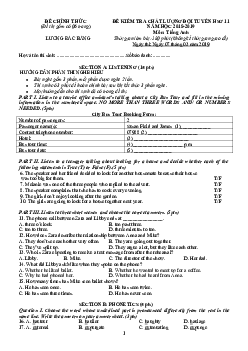 Đề Kiểm Tra Chất Lượng Đội Tuyển Hsg 11 Năm Học 2018-2019 Môn Tiếng Anh, Thpt Lương Đắc Bằng, Thanh Hoá