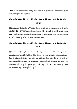 Soạn bài Chia sẻ những điều em biết về quần đảo Hoàng Sa và quần đảo Trường Sa| Tiếng việt 4 Chân trời sáng tạo