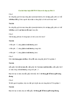 KHTN 8 Bài 11: Thang pH - Chân trời sáng tạo