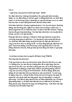 Câu hỏi chiến lược kinh doanh | Quản trị kinh doanh | Trường đại học Nha Trang