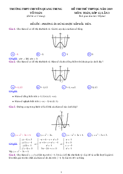 Đề thi thử THPTQG 2019 môn Toán trường chuyên Quang Trung – Bình Phước lần 3