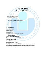 Lab Report 3 - Chemistry Laboratory | Trường Đại học Quốc tế, Đại học Quốc gia Thành phố HCM