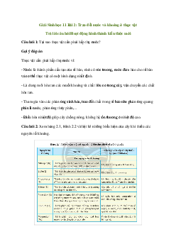 Sinh học 11 Bài 2: Trao đổi nước và khoáng ở thực vật