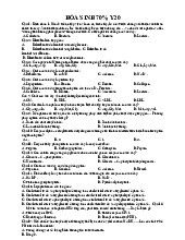 Trắc nghiệm hóa sinh | Đại học Y khoa Phạm Ngọc Thạch