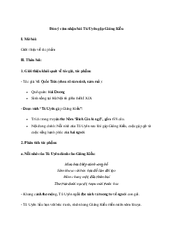 Cảm nhận Tú Uyên gặp Giáng Kiều | Văn mẫu 11 Chân trời sáng tạo