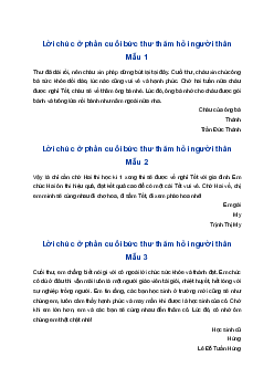 Lời chúc ở phần cuối bức thư thăm hỏi người thân | Tập làm văn 4