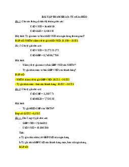 Bài tập tham khảo: Tỷ giá chéo