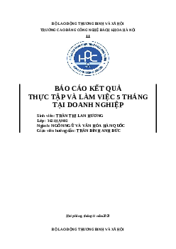 Báo cáo kết quả thực tập và làm việc tại doanh nghiệp trong 5 tháng | Trường Cao Đẳng Công Nghệ Bách Khoa Hà Nội