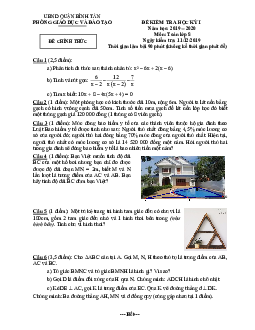 Đề thi học kỳ 1 Toán 8 năm 2019 – 2020 phòng GD&ĐT Bình Tân – TP HCM