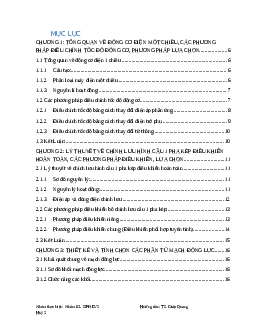Đồ án thiết kế bộ chỉnh lưu cầu 1, pha để điều khiển tốc độ động cơ điện 1 chiều kích từ độc lập có đảo chiều | Trường Cao Đẳng Công Nghệ Bách Khoa Hà Nội