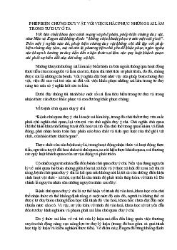 Phép biện chứng duy vật với việc khắc phục những sai lầm trong tư duy ở ta học phần Triết học Mac-Lêni