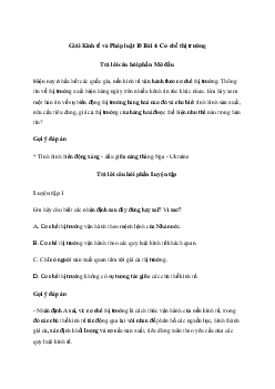 Giải Kinh tế 10 Bài 4: Cơ chế thị trường | Cánh diều