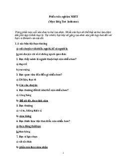 Phiếu trắc nghiệm MBTI