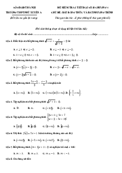 Đề kiểm tra 1 tiết Đại số 10 chương 4 trường THPT Phú Xuyên A – Hà Nội