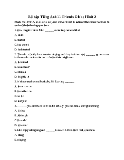 Giải bài tập tiếng anh 11 Unit 2 | Friends Global