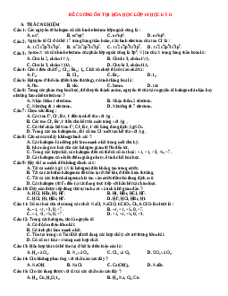 Đề cương ôn tập Hóa 10 Học Kỳ 2