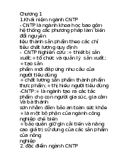 Lý thuyết chương 1 CNTP | Học viện Nông nghiệp Việt Nam