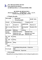 Tài liệu chi tiết học phần Logistic và vận tải hàng không