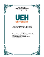 Tiểu luận kết thúc học phần môn Quản trị chiến lược | Đại học Kinh tế Thành phố Hồ Chí Minh