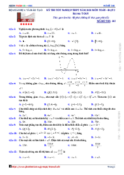 Đề thi tốt nghiệp Trung học Phổ thông môn Toán năm 2020 (đợt 2)