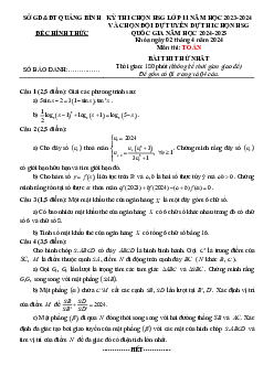 Đề thi chọn học sinh giỏi Toán 11 năm 2023 – 2024 sở GD&ĐT Quảng Bình