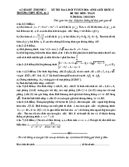Đề thi KSCL đội tuyển HSG Toán 12 năm 2018 – 2019 trường Yên Lạc 2 – Vĩnh Phúc