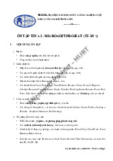 Đề cương ôn tập tin 4.2 MICROSOFT PROJECT  môn Hệ thống thông tin quản  |Trường Đại học Kinh doanh và Công nghệ Hà Nội