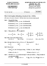 Đề cuối học kỳ 1 Toán 11 năm 2024 – 2025 trường THPT Gia Lộc 2 – Hải Dương