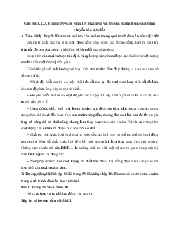 Giải bài tập trang 59 SGK Sinh học lớp 10: Enzim và vai trò của enzim trong quá trình chuyển hóa vật chất