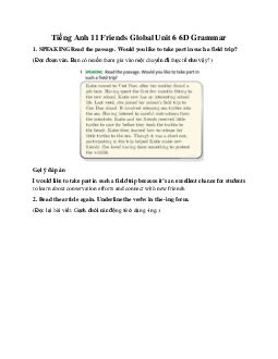 Giải Tiếng Anh 11 Unit 6 6D Grammar | Friends Global