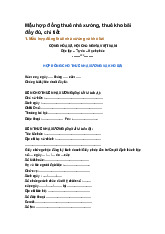 Mẫu hợp đồng thuê nhà xưởng, thuê kho bãi đầy đủ, chi tiết