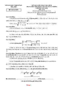 Đề thi tuyển sinh vào lớp 10 THPT Chuyên Hùng Vương năm học 2023-2024 môn toán Sở GD Phú Thọ (có đáp án và lời giải chi tiết)