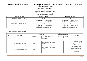 Kế hoạch giáo dục Toán THCS theo mẫu của bộ