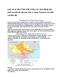 Lịch sử và Địa lí lớp 4 Bài 4 Dân cư, hoạt động sản xuất và một số nét văn hóa ở vùng Trung du và miền núi Bắc Bộ | Cánh diều
