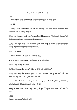 Giải Tiếng Anh lớp 4 Unit 10: Lesson Two | Family and Friends