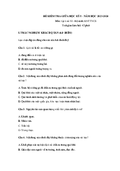 Giải đề thi giữa học kì 1 lớp 10 năm 2023 - 2024 sách Kết nối tri thức với cuộc sống | Lịch sử lớp 10 đề 2