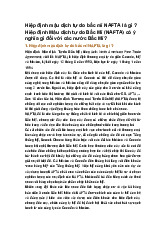 Hiệp định mậu dịch tự do bắc mĩ NAFTA là gì ? Hiệp định Mậu dịch tự do Bắc Mĩ (NAFTA) có ý nghĩa gì đối với các nước Bắc Mĩ?