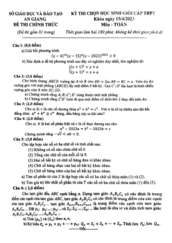 Đề học sinh giỏi Toán cấp THPT năm 2022 – 2023 sở GD&ĐT An Giang