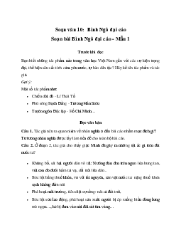 Soạn bài Bình Ngô đại cáo - Ngữ Văn 10 Chân trời sáng tạo