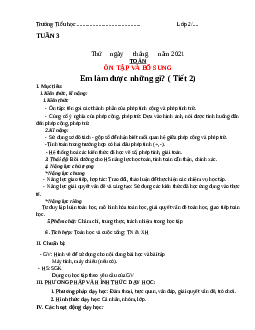 Giáo án Toán 2 | Bài em làm được những gì sách Chân trời sáng tạo (cả năm) | Tuần 3 tiết 2