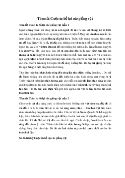 Tóm tắt Cuộc tu bổ lại các giống vật Ngữ Văn 10 sách Chân Trời Sáng Tạo
