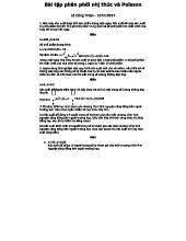 Bài tập phân phối nhị thức và Poisson - Thực hành và Giải bài exam