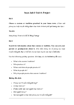 Giải Tiếng Anh 8 Unit 5: Project | Kết nối tri thức
