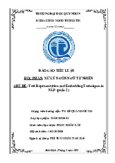 Text Representation and Embedding Techniques in NLP (phần 2) | Báo cáo tiểu luận Xử lí ngôn ngữ tự nhiên