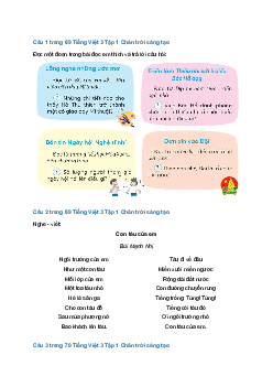 Tiếng Việt 3 trang 69, 70 Ôn tập giữa học kì 1 - Tiết 2 | Chân trời sáng tạo