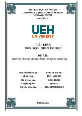 Tiểu luận Quyền lực và sự lạm dụng quyền lực trong quản trị hiện nay - Quản trị học | Đại học Kinh tế Thành phố Hồ Chí Minh