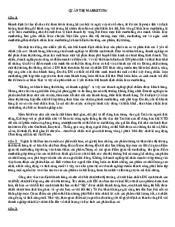 Lý thuyết về Quản trị marketing