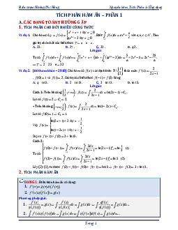 Chuyên đề tích phân hàm ẩn – Hoàng Phi Hùng Toán 12